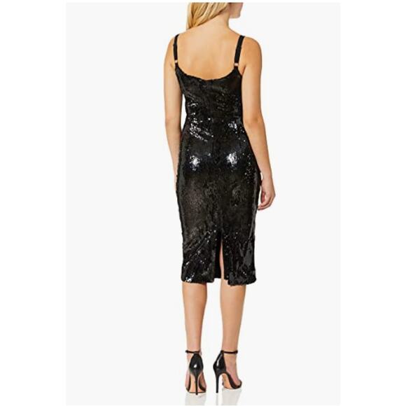 DRESS THE POPULATION Black Sequin Midi Dress // S - Picture 11 of 11
